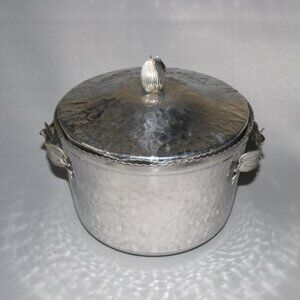 MCM Rodney Kent Tulip Hammered Aluminum Ice Bucket | 1950's Vintage Ice Bucket